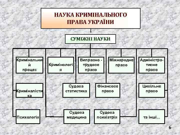 НАУКА КРИМІНАЛЬНОГО ПРАВА УКРАЇНИ СУМІЖНІ НАУКИ Кримінальни й процес Криміналісти ка Психологія Кримінологі я