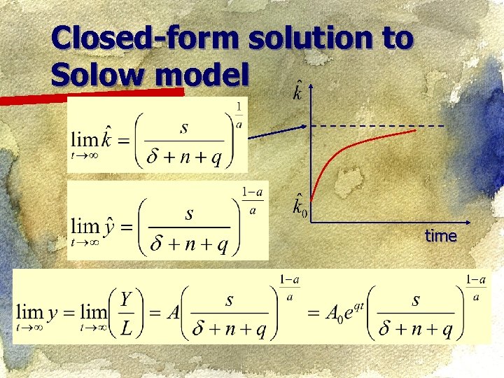 Closed-form solution to Solow model time 