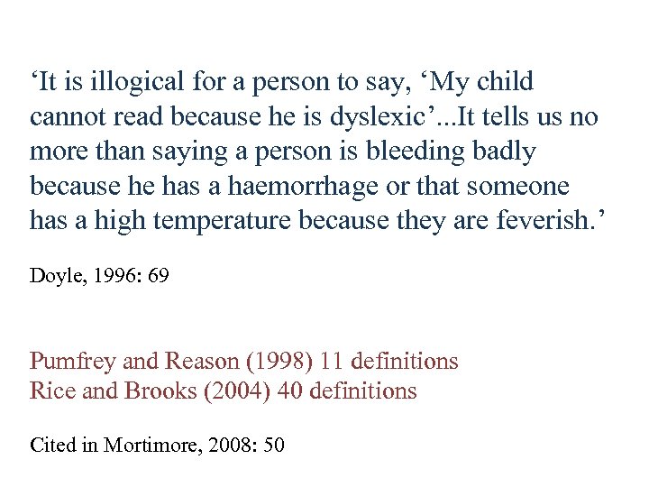 ‘It is illogical for a person to say, ‘My child cannot read because he