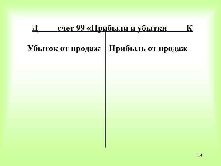 В плане счетов 99 счет