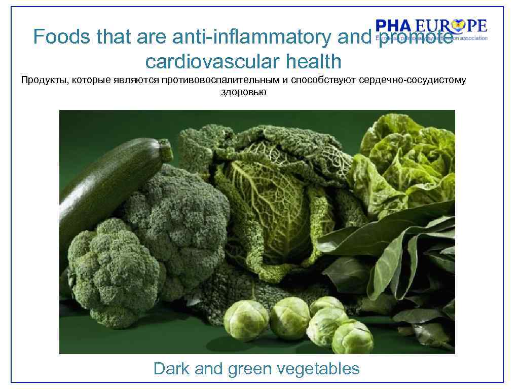 Foods that are anti-inflammatory and promote cardiovascular health Продукты, которые являются противовоспалительным и способствуют