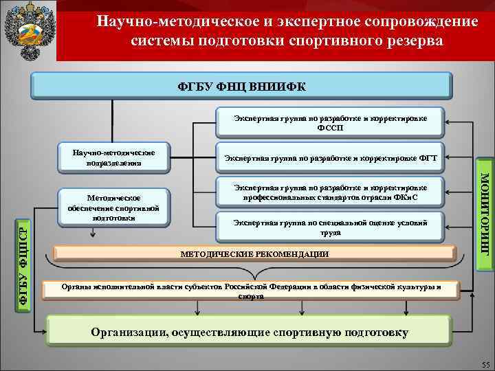 Научно-методическое и экспертное сопровождение системы подготовки спортивного резерва ФГБУ ФНЦ ВНИИФК Экспертная группа по