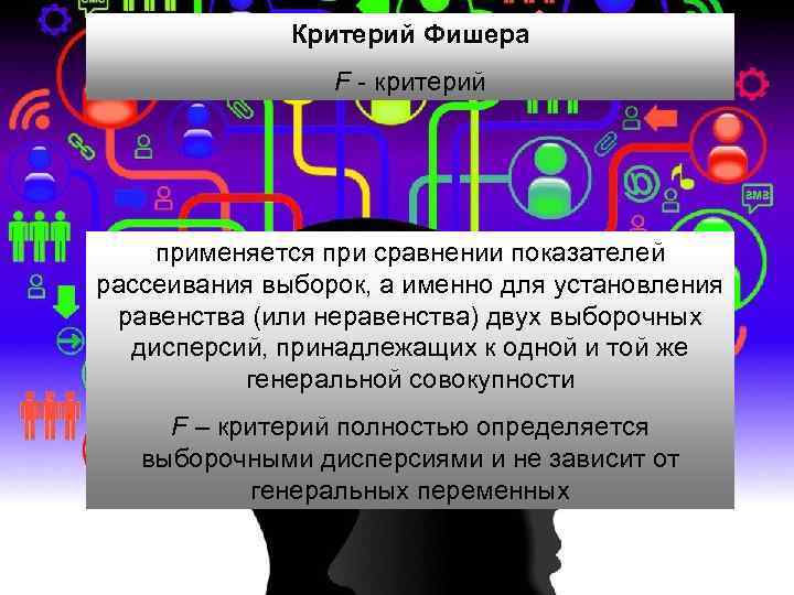 Критерий Фишера F - критерий применяется при сравнении показателей рассеивания выборок, а именно для