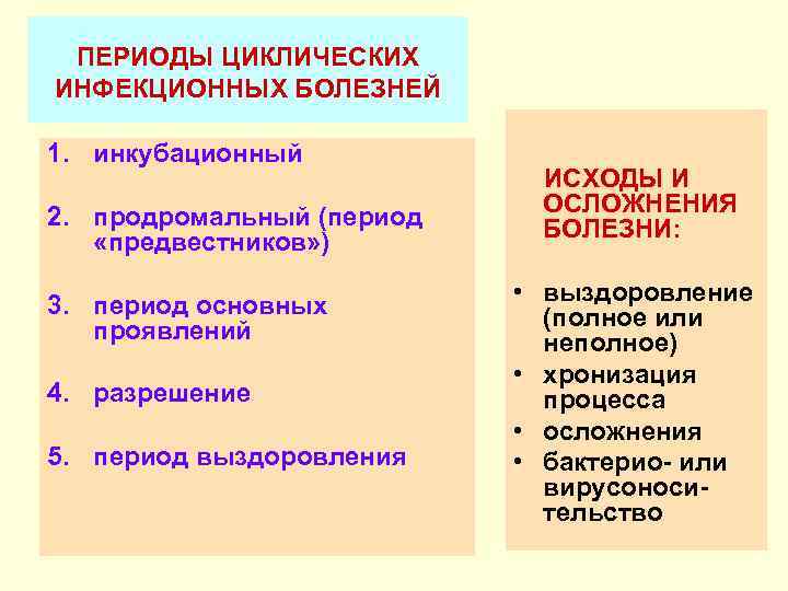 Периоды инфекционной болезни