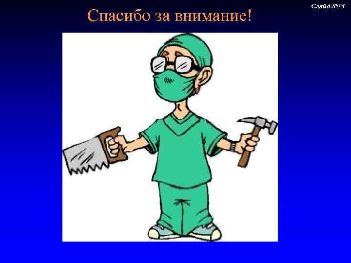 Спасибо за внимание! Слайд № 13 