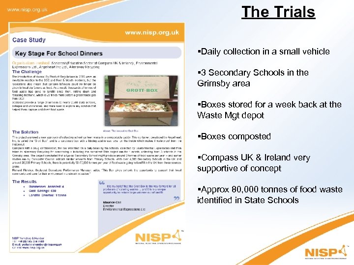 The Trials §Daily collection in a small vehicle § 3 Secondary Schools in the