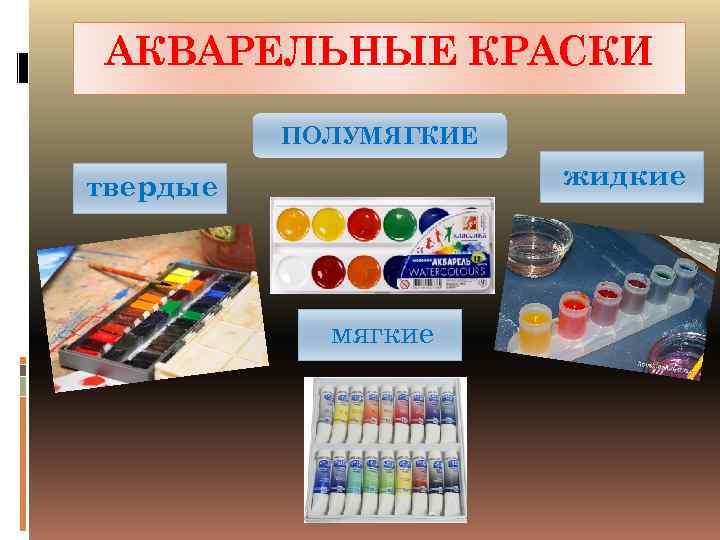 АКВАРЕЛЬНЫЕ КРАСКИ ПОЛУМЯГКИЕ жидкие твердые мягкие 