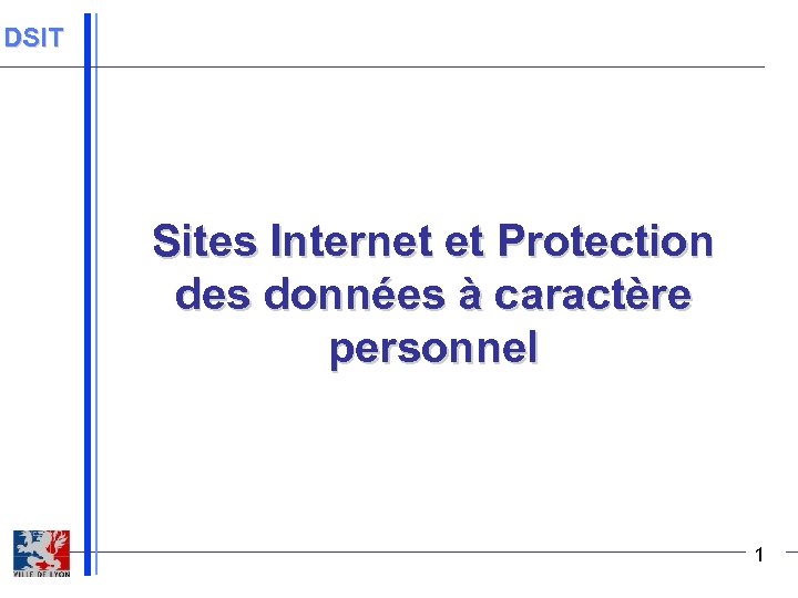 DSIT Sites Internet et Protection des données à caractère personnel 1 