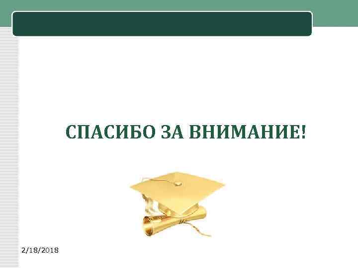 СПАСИБО ЗА ВНИМАНИЕ! 2/18/2018 