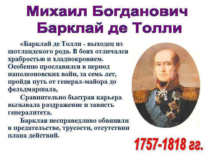 План барклая де толли в начале отечественной войны 1812