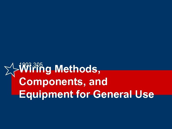 1903. 305 Wiring Methods, Components, and Equipment for General Use 