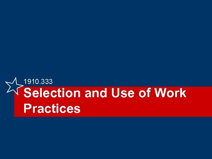 1910. 333 Selection and Use of Work Practices 