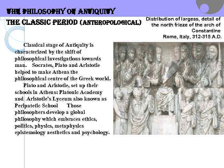 the philosophy o. F anti. Quity the classic period (anthropological) Classical stage of Antiquity