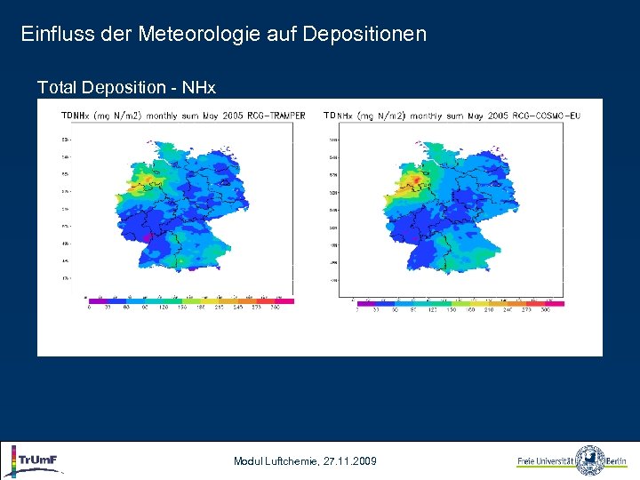 Einfluss der Meteorologie auf Depositionen Total Deposition - NHx TD TD Modul Luftchemie, 27.