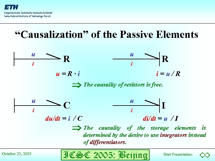 “Causalization” of the Passive Elements u i u R R i u=R·i i=u/R The