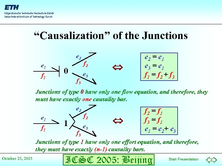 “Causalization” of the Junctions e 2 e 1 f 1 0 f 3 f