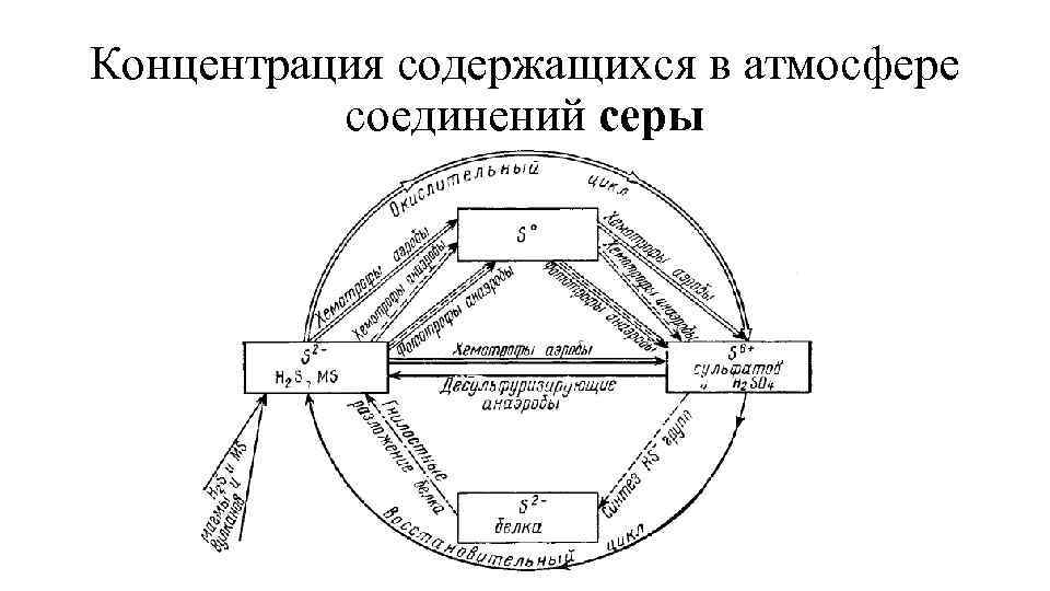 Концентрация содержащихся в атмосфере соединений серы 