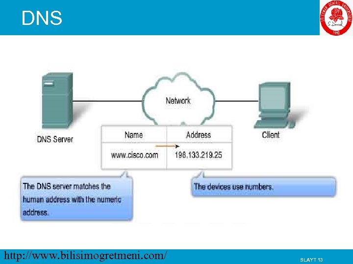 DNS http: //www. bilisimogretmeni. com/ SLAYT 13 
