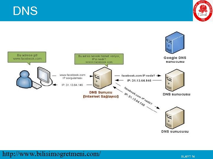 DNS http: //www. bilisimogretmeni. com/ SLAYT 14 