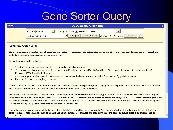 Gene Sorter Query 