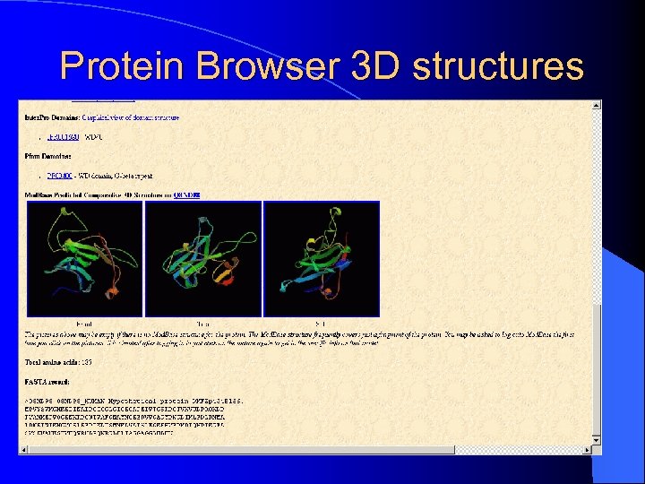 Protein Browser 3 D structures 