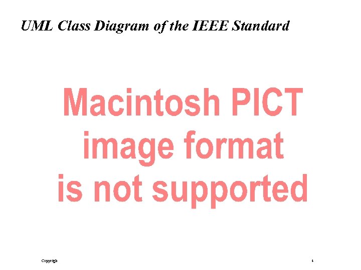 UML Class Diagram of the IEEE Standard Copyright 2002 Bernd Brügge Software Engineering II,