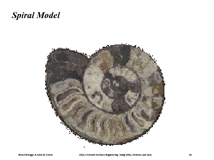 Spiral Model Bernd Bruegge & Allen H. Dutoit Object-Oriented Software Engineering: Using UML, Patterns,