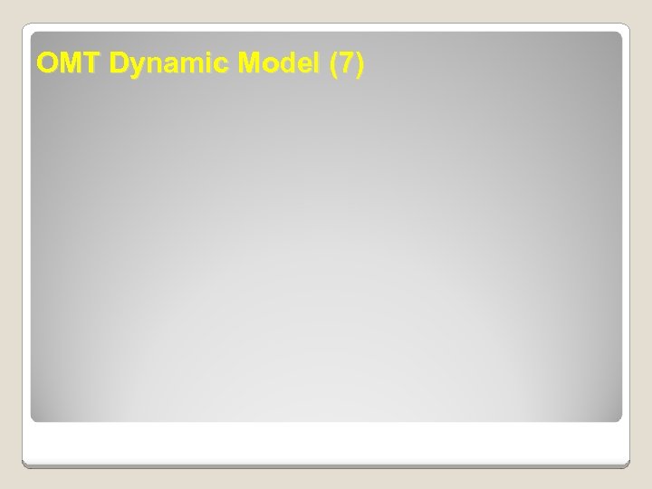 OMT Dynamic Model (7) 
