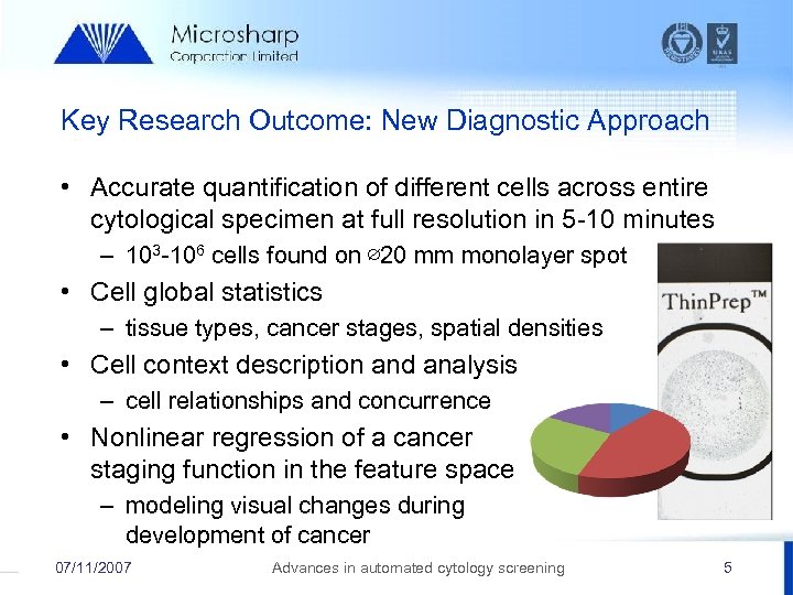 Key Research Outcome: New Diagnostic Approach • Accurate quantification of different cells across entire
