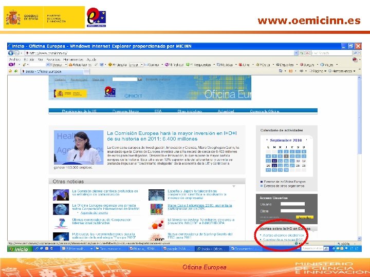 www. oemicinn. es Oficina Europea 