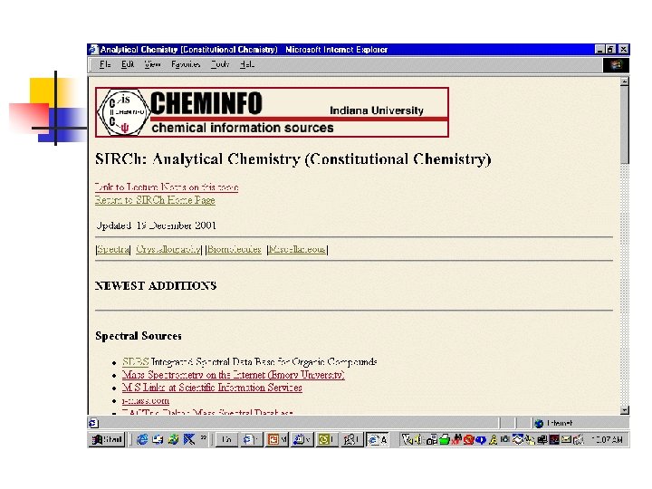 SIRCh: Analytical Chemistry http: //www. indiana. edu/~cheminfo/ca_accc. html 