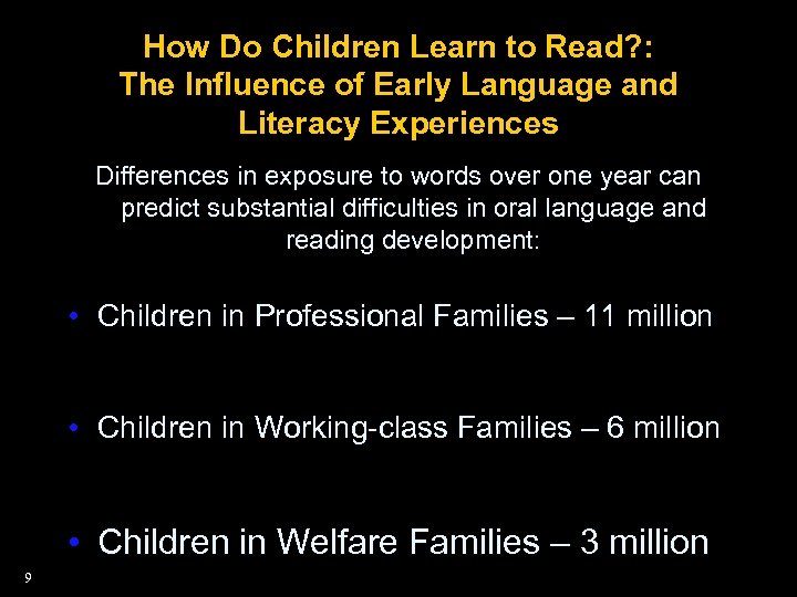 How Do Children Learn to Read? : The Influence of Early Language and Literacy