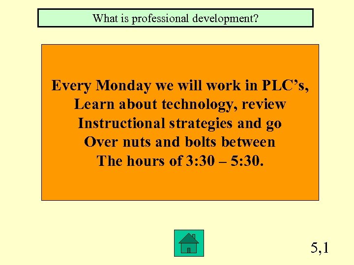 What is professional development? Every Monday we will work in PLC’s, Learn about technology,