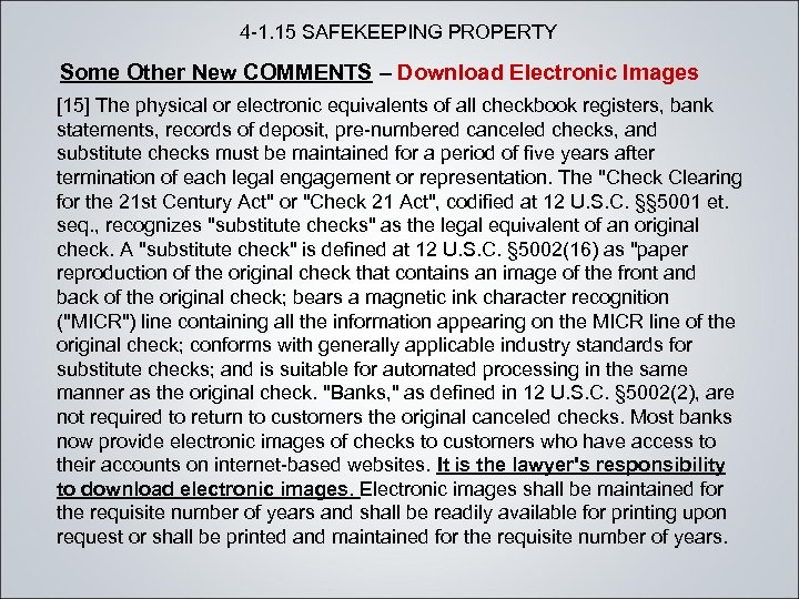 4 -1. 15 SAFEKEEPING PROPERTY Some Other New COMMENTS – Download Electronic Images [15]