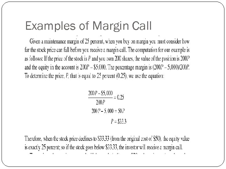 Examples of Margin Call 