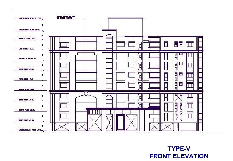 TYPE-V FRONT ELEVATION 