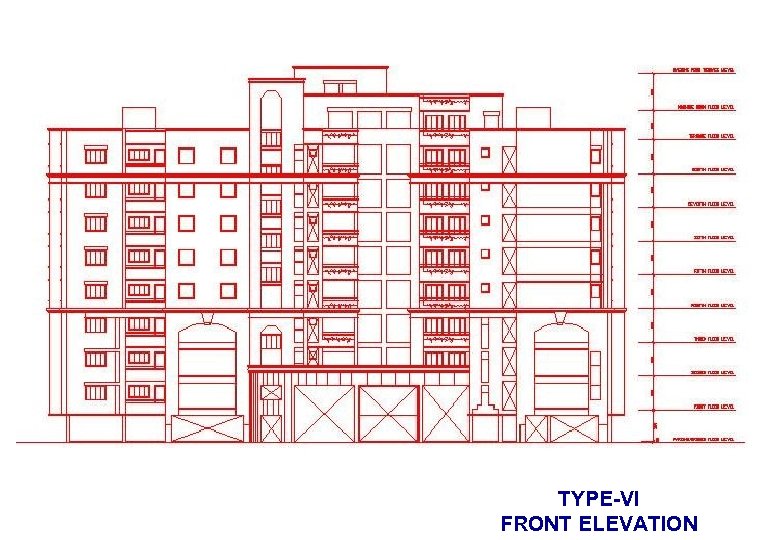 TYPE-VI FRONT ELEVATION 