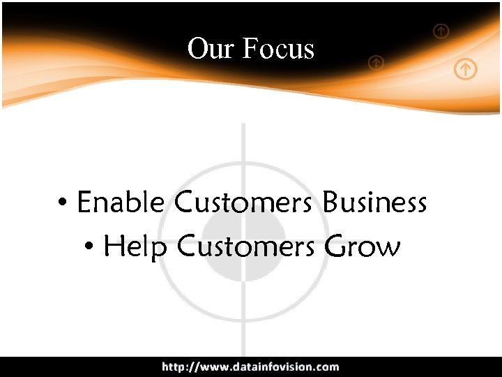 Our Focus • Enable Customers Business • Help Customers Grow http: //www. datainfovision. com