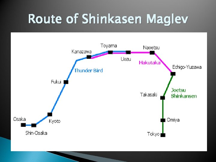 Route of Shinkasen Maglev 