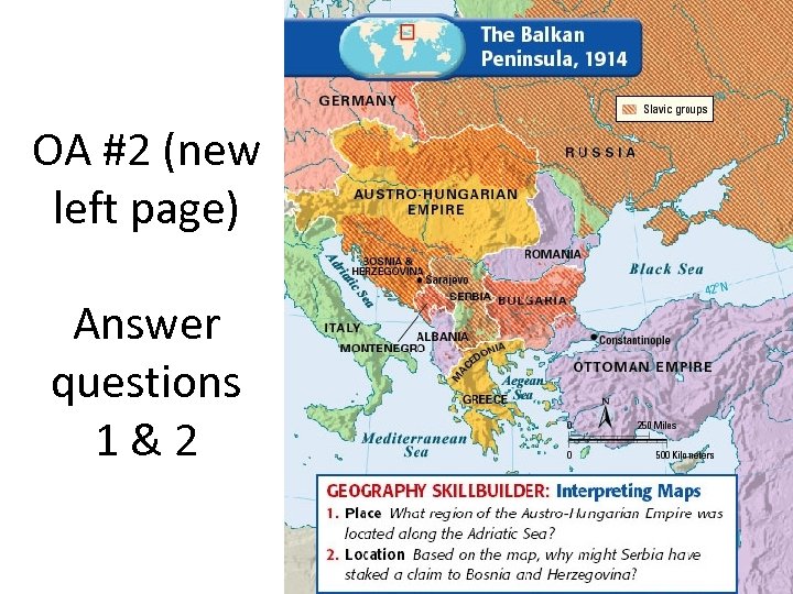 OA #2 (new left page) Answer questions 1&2 