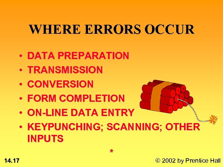 WHERE ERRORS OCCUR • • • 14. 17 DATA PREPARATION TRANSMISSION CONVERSION FORM COMPLETION