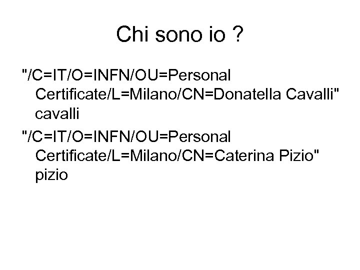 Chi sono io ? 