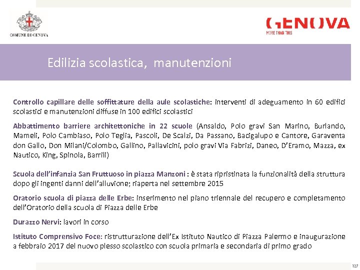 Edilizia scolastica, manutenzioni Controllo capillare delle soffittature della aule scolastiche: interventi di adeguamento in