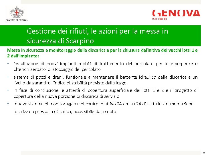 Gestione dei rifiuti, le azioni per la messa in sicurezza di Scarpino Messa in