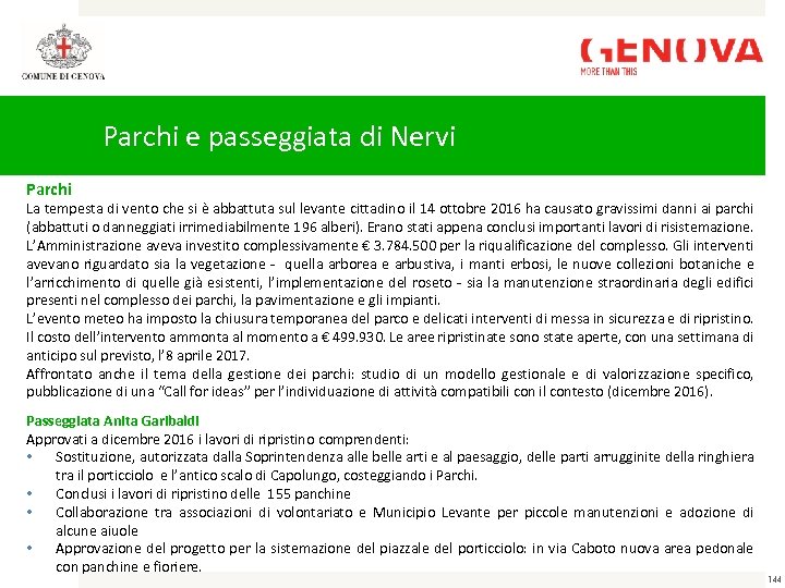 Parchi e passeggiata di Nervi Parchi La tempesta di vento che si è abbattuta