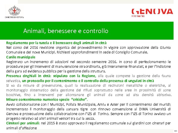 Animali, benessere e controllo Regolamento per la tutela e il benessere degli animali in