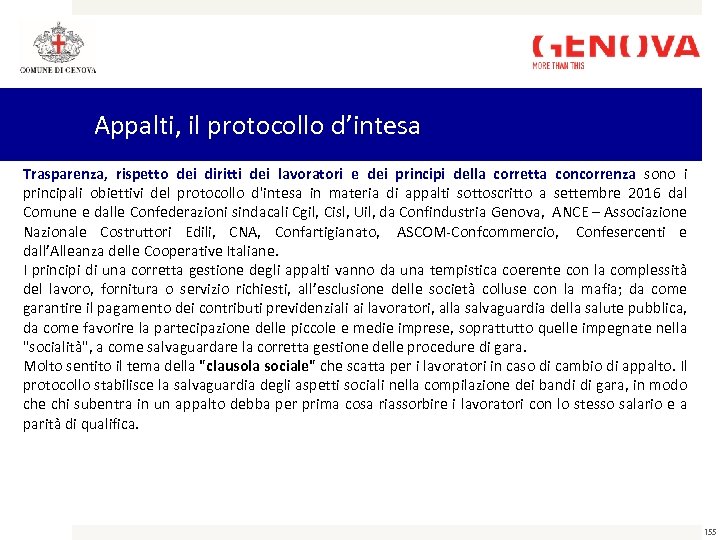 Appalti, il protocollo d’intesa Trasparenza, rispetto dei diritti dei lavoratori e dei principi della