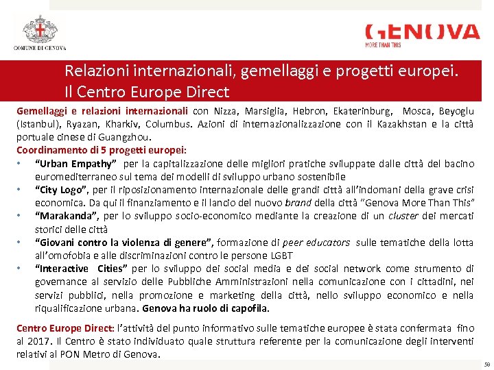 Relazioni internazionali, gemellaggi e progetti europei. Il Centro Europe Direct Gemellaggi e relazioni internazionali