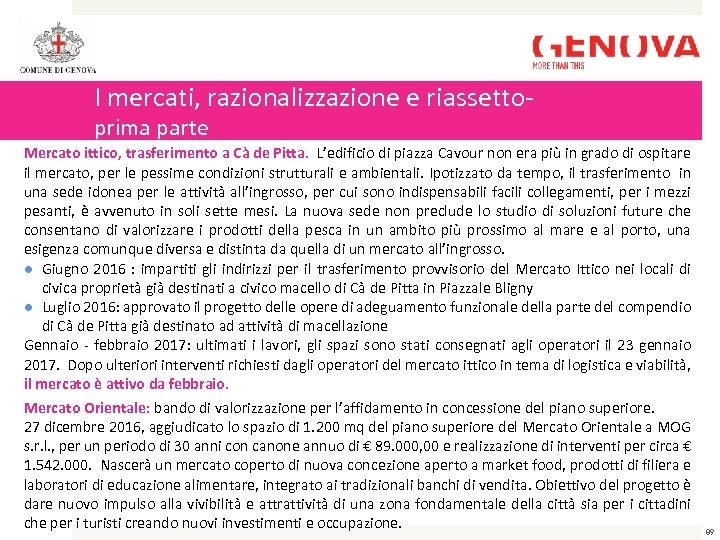 I mercati, razionalizzazione e riassetto- prima parte Mercato ittico, trasferimento a Cà de Pitta.