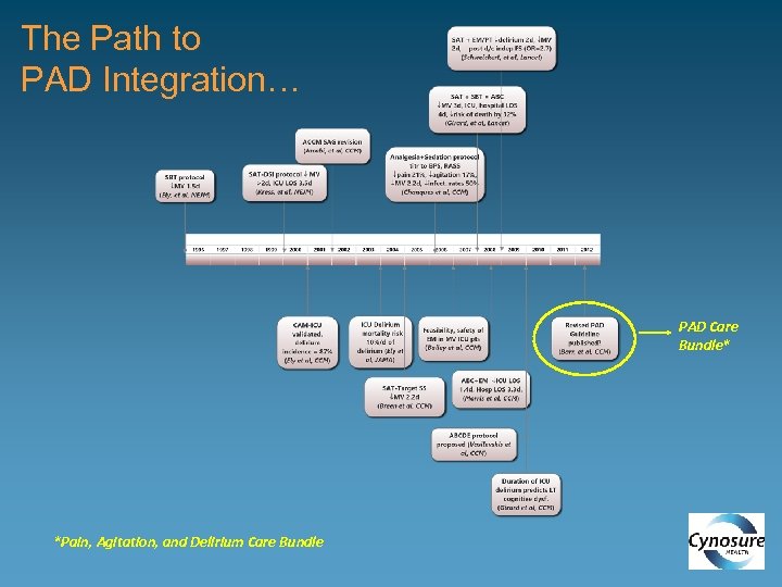 The Path to PAD Integration… PAD Care Bundle* *Pain, Agitation, and Delirium Care Bundle